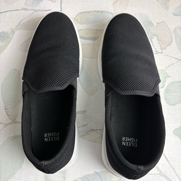 Eileen Fisher Womens Black Pep Serrano Stretch Platform Slip on Sneakers size 9 - Picture 3 of 8